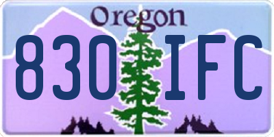 OR license plate 830IFC