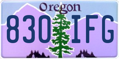 OR license plate 830IFG