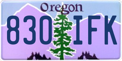 OR license plate 830IFK