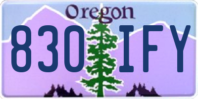 OR license plate 830IFY