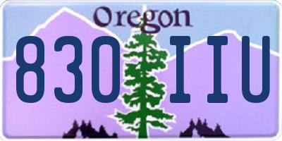 OR license plate 830IIU