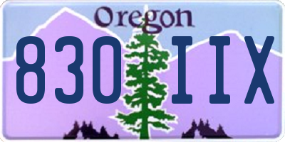 OR license plate 830IIX