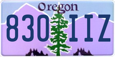 OR license plate 830IIZ