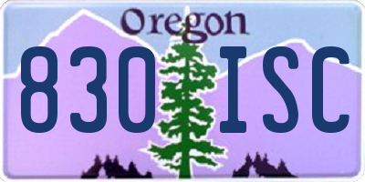 OR license plate 830ISC