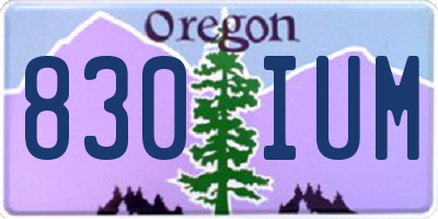 OR license plate 830IUM