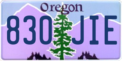 OR license plate 830JIE