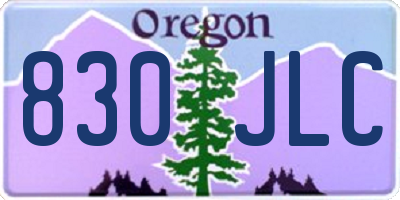 OR license plate 830JLC