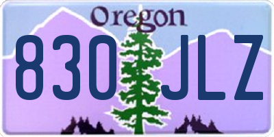 OR license plate 830JLZ