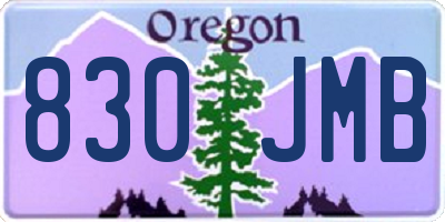OR license plate 830JMB