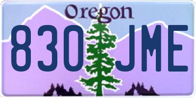 OR license plate 830JME