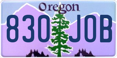 OR license plate 830JOB