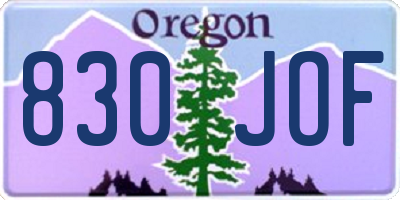OR license plate 830JOF