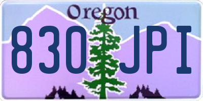 OR license plate 830JPI