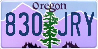 OR license plate 830JRY