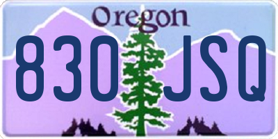 OR license plate 830JSQ