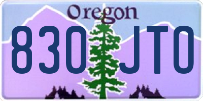 OR license plate 830JTO