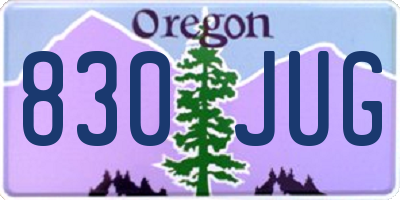 OR license plate 830JUG