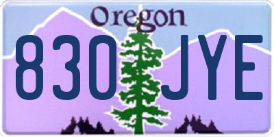 OR license plate 830JYE