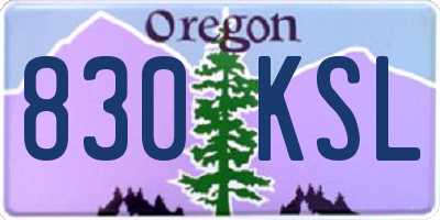 OR license plate 830KSL