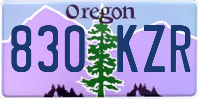 OR license plate 830KZR