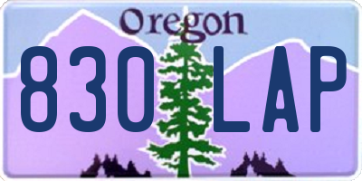 OR license plate 830LAP