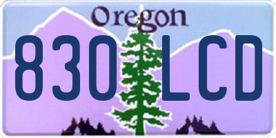 OR license plate 830LCD