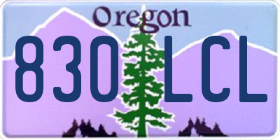 OR license plate 830LCL