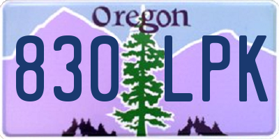 OR license plate 830LPK