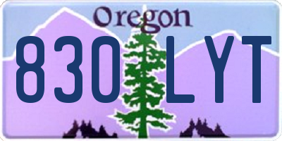 OR license plate 830LYT