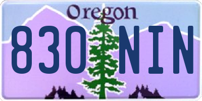OR license plate 830NIN