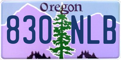OR license plate 830NLB