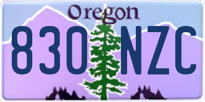OR license plate 830NZC