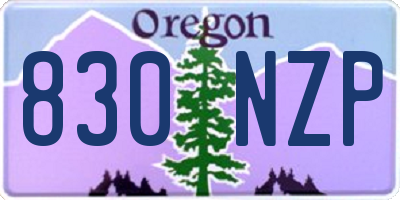 OR license plate 830NZP