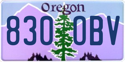 OR license plate 830OBV