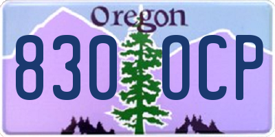 OR license plate 830OCP