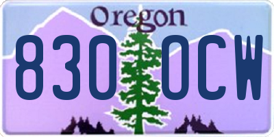 OR license plate 830OCW