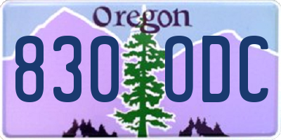 OR license plate 830ODC