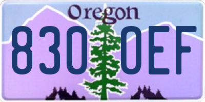 OR license plate 830OEF