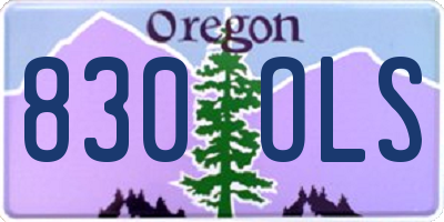 OR license plate 830OLS