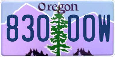 OR license plate 830OOW