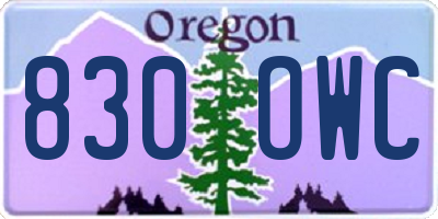 OR license plate 830OWC