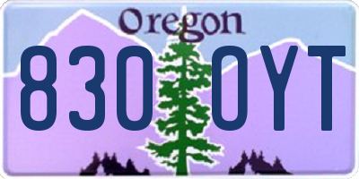 OR license plate 830OYT