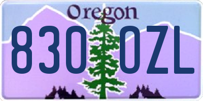 OR license plate 830OZL