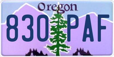 OR license plate 830PAF