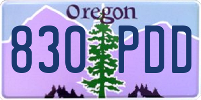 OR license plate 830PDD