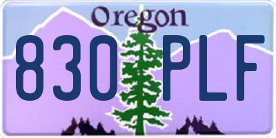 OR license plate 830PLF