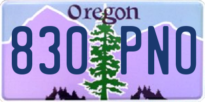 OR license plate 830PNO