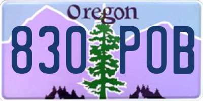OR license plate 830POB