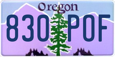 OR license plate 830POF