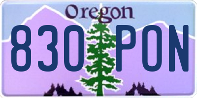 OR license plate 830PON